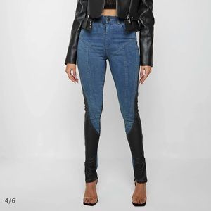 Vegan Leather Contour Jeans
